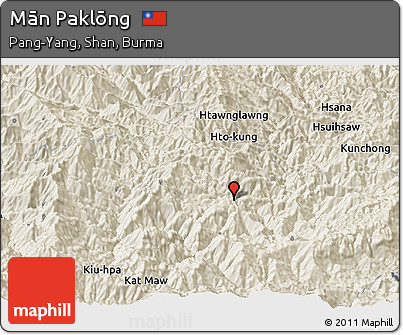 Shaded Relief Panoramic Map of Mān Paklōng