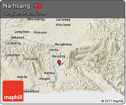 Shaded Relief Panoramic Map of Na-hsang