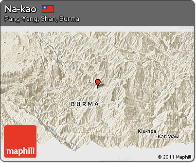 Shaded Relief Panoramic Map of Na-kao