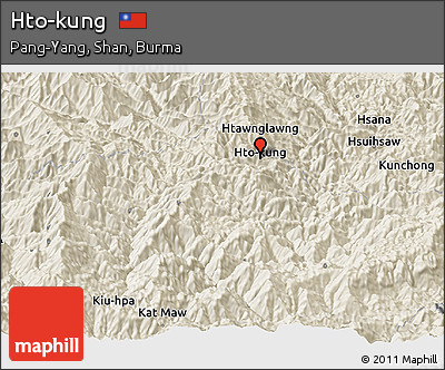 Shaded Relief Panoramic Map of Hto-kung
