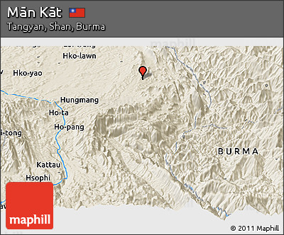 Shaded Relief Panoramic Map of Mān Kāt