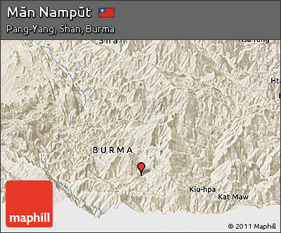 Shaded Relief Panoramic Map of Mān Nampūt