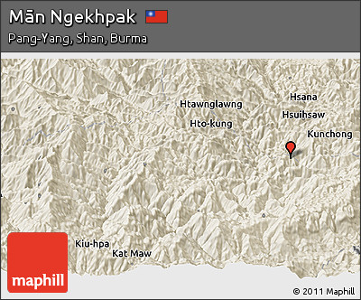 Shaded Relief Panoramic Map of Mān Ngekhpak