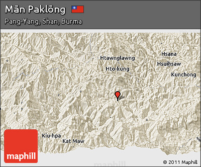 Shaded Relief Panoramic Map of Mān Paklōng