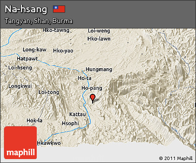 Shaded Relief Panoramic Map of Na-hsang