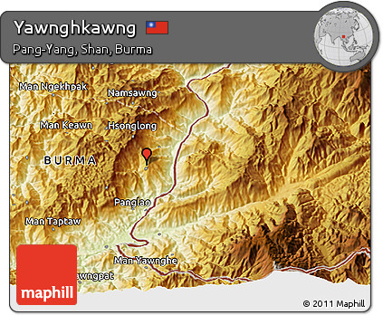 Physical 3D Map of Yawnghkawng