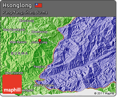 Political 3D Map of Hsonglong
