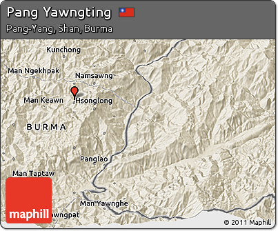 Shaded Relief 3D Map of Pang Yawngting