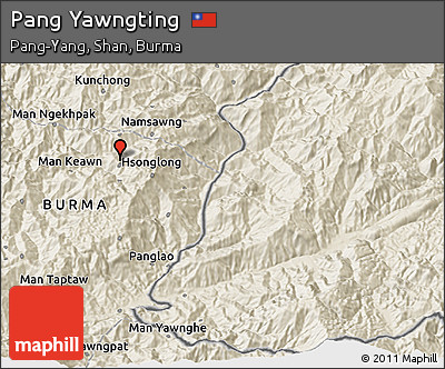 Shaded Relief 3D Map of Pang Yawngting