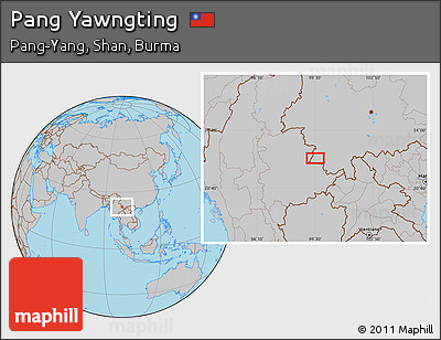 Gray Location Map of Pang Yawngting