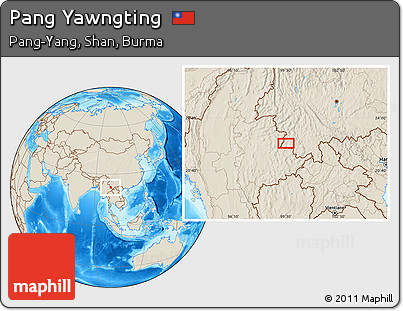 Shaded Relief Location Map of Pang Yawngting