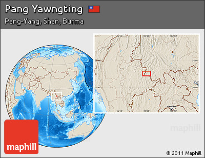 Shaded Relief Location Map of Pang Yawngting
