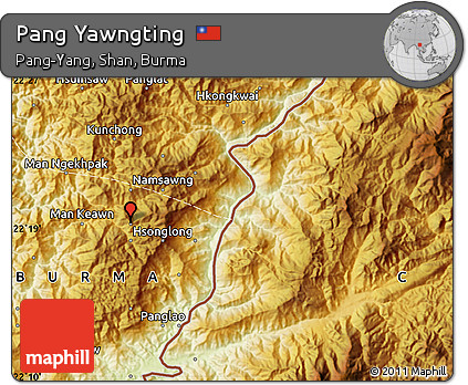 Physical Map of Pang Yawngting