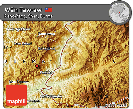 Physical Map of Wān Taw-aw