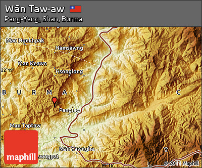Physical Map of Wān Taw-aw