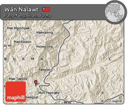 Shaded Relief Map of Wān Nalawt