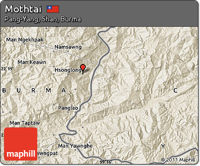 Shaded Relief Map of Mothtai