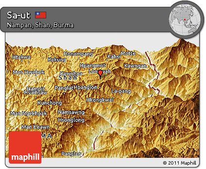 Physical Panoramic Map of Sa-ut