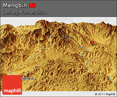 Physical Panoramic Map of Mengbin