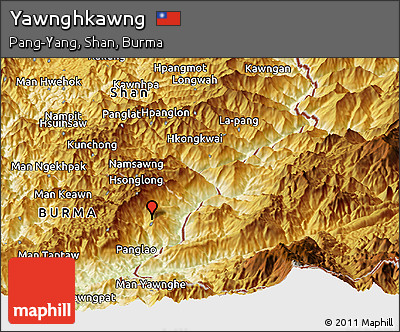 Physical Panoramic Map of Yawnghkawng