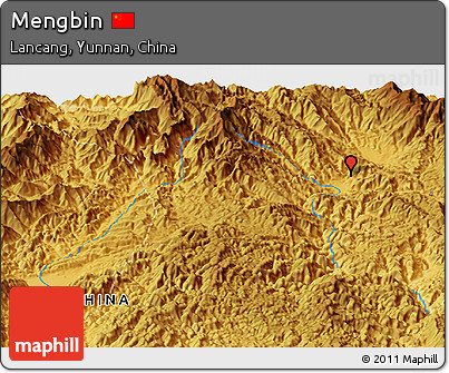 Physical Panoramic Map of Mengbin