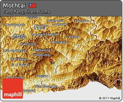 Physical Panoramic Map of Mothtai