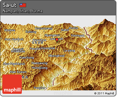 Physical Panoramic Map of Sa-ut