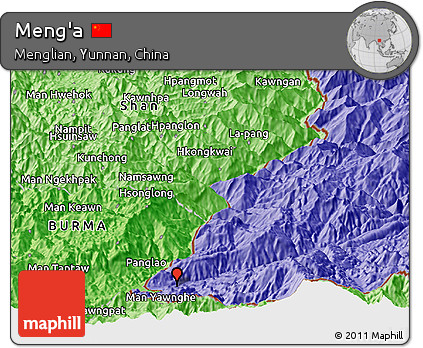 Political Panoramic Map of Meng'a