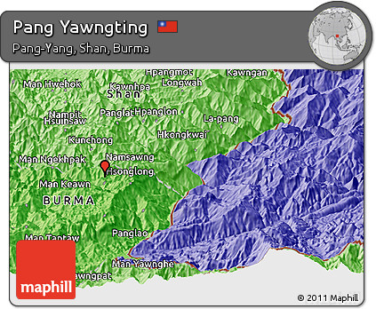 Political Panoramic Map of Pang Yawngting