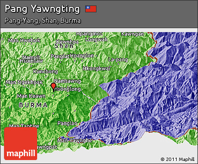 Political Panoramic Map of Pang Yawngting