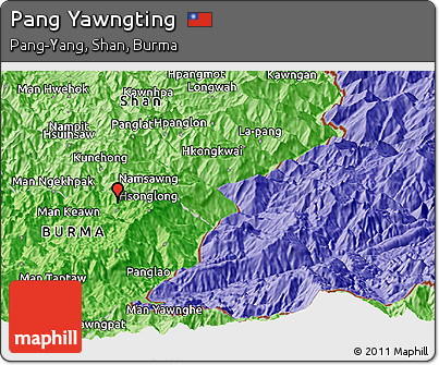Political Panoramic Map of Pang Yawngting