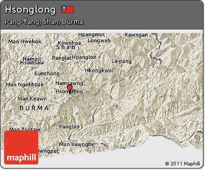 Shaded Relief Panoramic Map of Hsonglong
