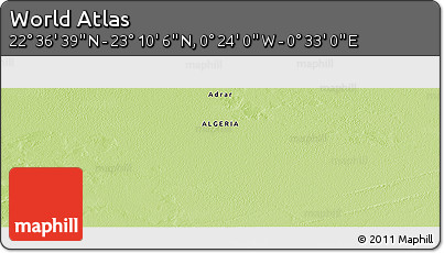 Physical Panoramic Map of the Area around 22° 53' 22" N, 0° 4' 30" E