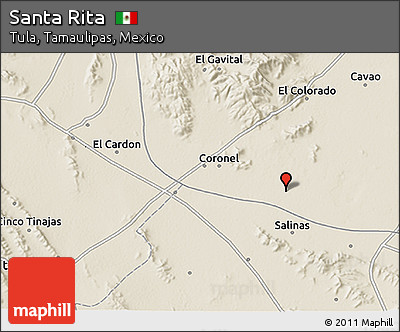 Shaded Relief 3D Map of Santa Rita