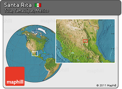 Satellite Location Map of Santa Rita