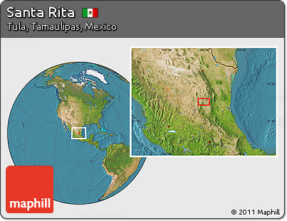 Satellite Location Map of Santa Rita