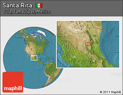Satellite Location Map of Santa Rita