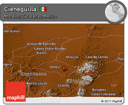 Physical Panoramic Map of Cieneguilla
