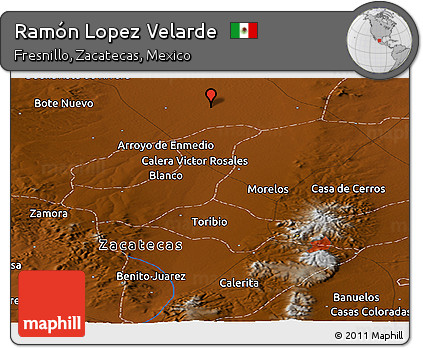 Physical Panoramic Map of Ramón Lopez Velarde