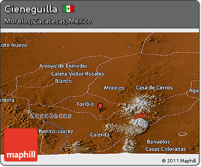 Physical Panoramic Map of Cieneguilla