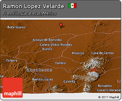 Physical Panoramic Map of Ramón Lopez Velarde
