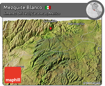 Satellite 3D Map of Mezquite Blanco