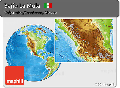 Physical Location Map of Bajío La Mula