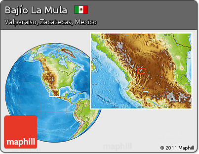 Physical Location Map of Bajío La Mula