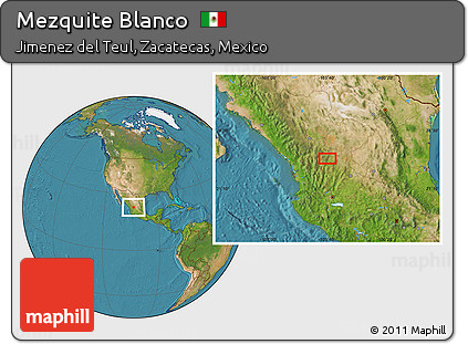 Satellite Location Map of Mezquite Blanco