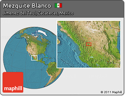 Satellite Location Map of Mezquite Blanco