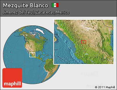 Satellite Location Map of Mezquite Blanco