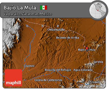 Physical Map of Bajío La Mula