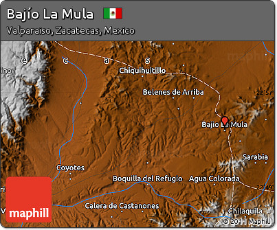 Physical Map of Bajío La Mula