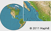 Satellite Location Map of the area around 22° 53' 22" N, 106° 10' 30" W